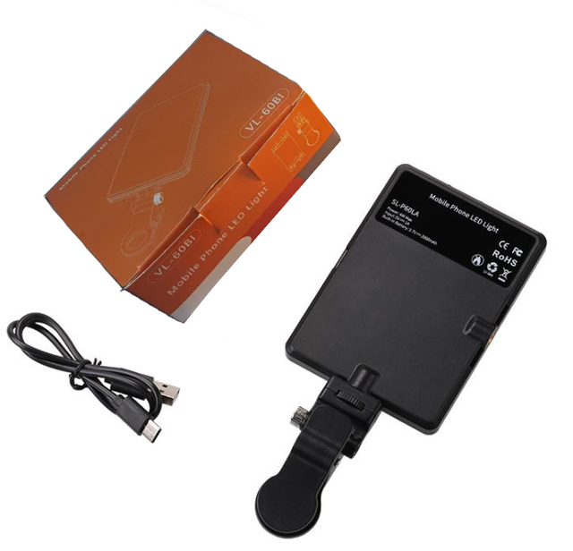 VL-60BI Rechargeable Mobile Phone Selfie Light Factory OEM LED Video Light Clip Photography Light for Mobile Phone