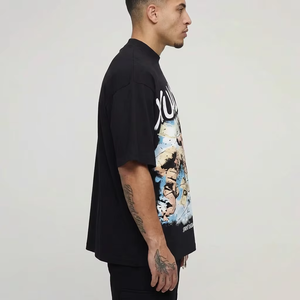 <span class=keywords><strong>T</strong></span>-<span class=keywords><strong>Shirt</strong></span> Oversize con Stampa DTG, Maglietta in Cotone Pesante Streetwear da <span class=keywords><strong>Uomo</strong></span>, Stampa Graffiti Angelo, <span class=keywords><strong>T</strong></span>-<span class=keywords><strong>Shirt</strong></span> Vintage Hip Hop Vestibilità Ampia - Product Image 2
