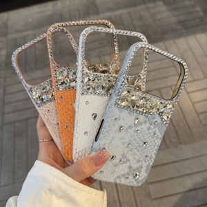 Luxury diamond fish scale snake leather phone case for iPhone 11-17 pro max hard protect back <b>cover</b> factory wholesale accessory - Product Image 2