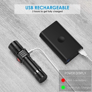 Mini linterna LED T6 con zoom, recargable por USB, portátil, para exteriores, luz de alta intensidad, 1200mAh, luz blanca - Product Image 4