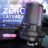 Microphone à condensateur filaire USB-C ME6S RGB pour gaming avec réduction de bruit ENC, réverbération et monitoring à latence nulle pour PC et diffusion en direct