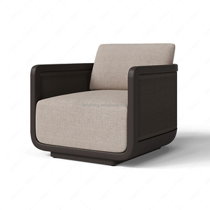 Sillón Individual de Aluminio Resistente <span class=keywords><strong>para</strong></span> Exteriores FERLY con Cojín de Secado Rápido, Moderno, Elegante y Cómodo <span class=keywords><strong>para</strong></span> Jardín, Césped o Parque - Product Image 4