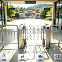 Portillon pivotant anti-pincement RFID en acier inoxydable 304 de haute qualité, vente chaude