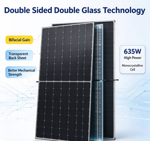 Panel Solar Bifacial de Doble Vidrio Tipo N de 715W, Módulo Fotovoltaico de Doble Cara con Parámetros Eléctricos Estables - Product Image 2