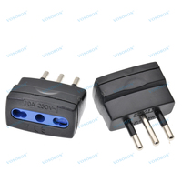 Adaptateur de voyage mini 2 broches européennes EU 4,0 mm vers prise italienne Type L, avec prise italienne, en ABS, 3 sorties, 250 V 10 A/16 A