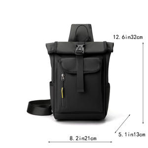 Mochila Cruzada Multifuncional para Hombre, Nueva Bolsa de Pecho Simple de PU, Portátil, con Características de Almacenamiento para Viajes y Uso Diario - Product Image 5