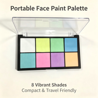 Palette de peinture pour le visage à base d'eau, écologique, non toxique, 8 couleurs, kit de maquillage portable pour la peinture corporelle pour enfants, fête d'Halloween