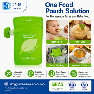 Pochettes alimentaires personnalisées imprimées 200 ml, à bec verseur latéral, réutilisables, sans BPA, pour purées <span class=keywords><strong>maison</strong></span> - Product Image 3