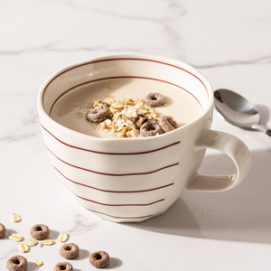Taza de Cerámica Nórdica Hecha a Mano, <span class=keywords><strong>Irregular</strong></span>, de Gran Capacidad, Resistente a Altas Temperaturas, para Desayuno y Avena, Estilo Vintage Creativo - Product Image 4