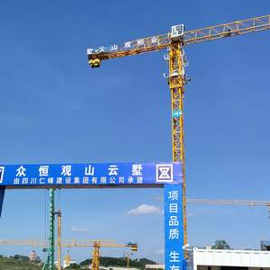 Grue à tour à plateau plat Dahan Qtz160-7013-10T, capacité de levage de 10 tonnes, moment de levage de 160 tonnes, portée de 70 m, hauteur maximale de 200 m, moteur principal pour nouvelle vente - Product Image 3