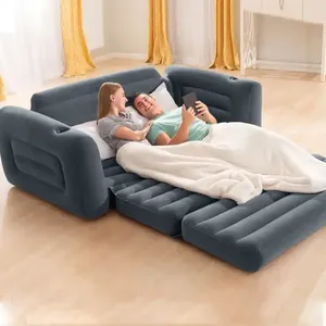 modern foldable sleeper living room pull out chair sofas furniture folding air inflatable sofa cum bed