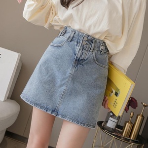 Nueva Falda Corta de Mezclilla para Mujer, Estilo Coreano, Cintura Alta, Primavera-Verano, Corte en A, para Estudiantes - Product Image 4