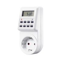 Minuteur programmable hebdomadaire 16A avec prise murale électrique et fiche UE