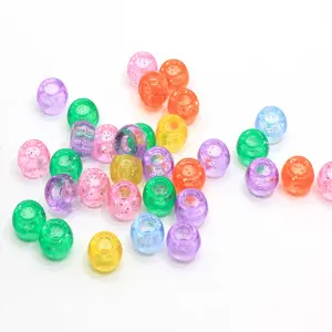 Großhandel Shine Cute Clear Mix Farben Pony Perlen Transparent Günstigster Fabrik preis Haar bänder Armband Schmuck herstellung
