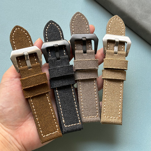 Correa de Reloj de Tela Vintage Transpirable en Existencia, 22/24 mm, Correa de Lona Lavada Desgastada, Repuesto para Relojes Panerai para Hombre - Product Image 1