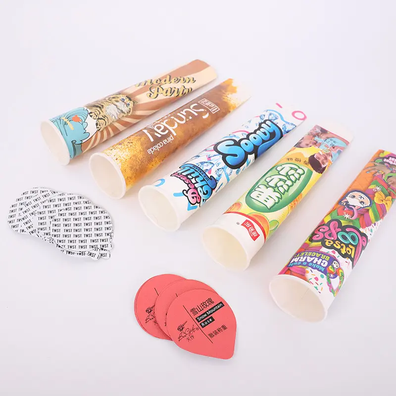 Wholesale Biodegradable Custom 100ml 120ml Aluminum Foil Packaging Ice Cream Popsicle Squeeze Calippo Tube Cone Cup