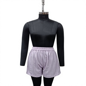 Shorts culottes en tricot pour femmes, taille haute, coupe ample, couleur unie, respirants, taille élastique, vêtements décontractés d'été - Product Image 1