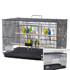 Livraison Gratuite - Cage à Oiseaux Pliable en Acier Inoxydable pour Éleveuse de Perruches et Ara, Grande Taille 76x45x46cm, 1 Pièce, Design Moderne Noir Personnalisé - Product Image 4