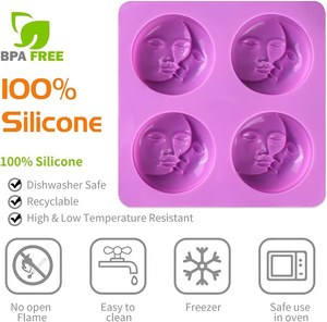Soleil et croissant de lune moules à savon en Silicone moules d'art artisanal <span class=keywords><strong>pour</strong></span> bombes de bain <span class=keywords><strong>maison</strong></span> argile polymère bricolage bougie résine faisant des bonbons de <span class=keywords><strong>cire</strong></span> - Product Image 4