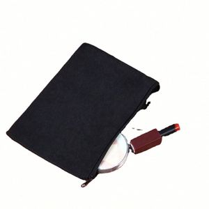 Sac de maquillage en toile de coton réutilisable, personnalisé avec logo imprimé, éco-responsable, vierge, pour femmes, vente en gros - Product Image 5