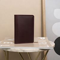 Sampul Buku Harian Burgundy Kustom Bermerek A6 Isi Ulang, Sampul Jurnal Kulit Nabati untuk Hadiah Perusahaan