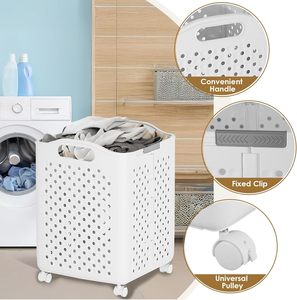 Cesto de Ropa Sucia Ecológico Grande con Ruedas y Tapas para Armario, Capacidad Superior a 35L - Product Image 4