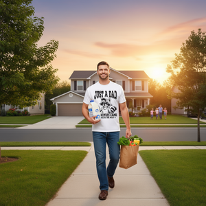 Camiseta con la frase 'Just A Dad Who Always Came Back With The Milk', regalo para el Día del Padre - Product Image 3