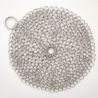Estropajo de malla metálica resistente al óxido para limpieza de cocina, personalizado OEM, reutilizable, directo de fábrica, con anillos gruesos y finos para ollas y sartenes