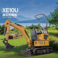 Mini-excavatrice compacte XE10U 1,2T, petite pelle sur chenilles, largeur extensible de 1020 mm et bras pivotant à 81 degrés pour travaux en espace confiné