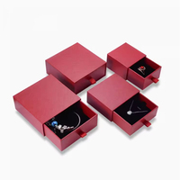 Boîtes à bijoux en carton recyclables de haute qualité, noires et rouges, pour boucles d'oreilles, bagues, colliers et bracelets, vente en gros