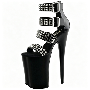 Nouvelles sandales à talons fins de <span class=keywords><strong>20</strong></span> <span class=keywords><strong>cm</strong></span>, talons aiguilles de 8 pouces, bout ouvert, style punk, sandales de travestissement, sangle de cheville en ABS pour l'été - Product Image 2