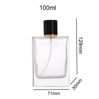 Flacon OEM 30ml en verre mat haute transparence 50ml pour parfum masculin, brume corporelle, bouteille à étiquette privée, capuchon cylindrique noir givré