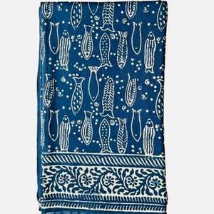 Pareo de algodón hecho a mano con estampado de bloques, suave y ligero, para mujer, ideal para la playa, estilo bohemio, para resort. - Product Image 1