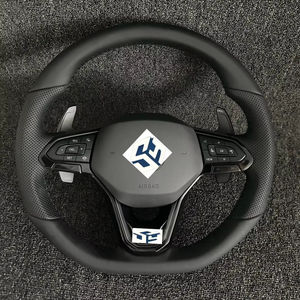 Volant en cuir semi-perforé R <span class=keywords><strong>Line</strong></span> Golf 8 pour VW Volkswagen Golf 8 MK8 8R R Gti Gtd Jetta <span class=keywords><strong>Tiguan</strong></span> Polo Passat CC B7 B8 - Product Image 1