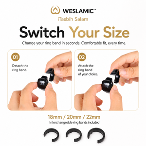 Anillo de Oración Digital Smart Tasbih 2.0 ITasbih Salam WESLAMIC APP, Contador de Zikr Musulmán, Anillo <span class=keywords><strong>Tasbeeh</strong></span> Digital, 3 Anillos - Product Image 2