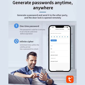 Serrures intelligentes numériques fines avec empreintes digitales, contrôle à distance par application Wifi Tuya TTlock, nouvelle conception Locstar, pour <span class=keywords><strong>porte</strong></span> <span class=keywords><strong>d</strong></span>'<span class=keywords><strong>entrée</strong></span>, pour la maison - Product Image 5