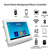 Controlador de Música Ambiental de Pared con Android 11 de 7 Pulgadas, Control Remoto por WiFi y Aplicación, USB y TF, Sistema de Audio Inteligente para Toda la Casa