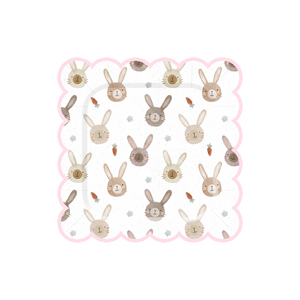 DAMAI Happy <b>Easter</b> Theme with Little Bunny Disposable Party Paper Plates Cups <b>Napkin</b> Rabbit Pattern Tableware Set - Product Image 3