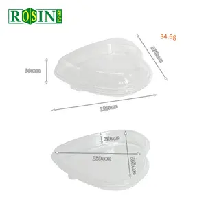 Disposable Clear Heart Plastic Packaging Box Heart Shape Plastic Containers With Lid