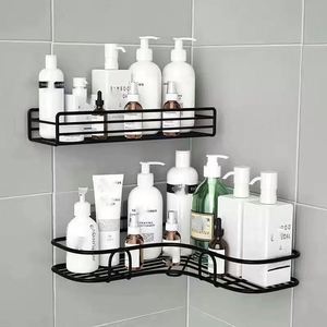 Étagère murale triangulaire en fer durable non perforée pour salle de bain, toilettes, douche, lavabo et rangement d'accessoires - Product Image 2