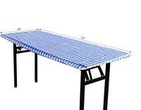 Nappes de table rectangulaires jetables faites à la main en plastique pour fêtes d'anniversaire d'enfants, résistantes à l'huile et à l'eau avec élastique