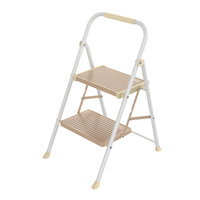 ANSI 225LB Échelle pliante à 2/3 marches Tabouret Échelle d'escalier de cuisine en acier avec main courante Pratique pour un usage domestique