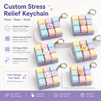 Porte-clés personnalisé avec logo ODM 2x2, figurine en PVC premium en forme de gâteau ou de lait, jouet mécanique anti-stress