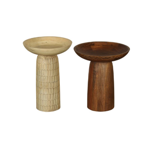 Mesa de centro de madera de mango macizo tallada a mano, acabado miel, muebles portátiles para sala de estar, dormitorio elegante tradicional decorativo - Product Image 6