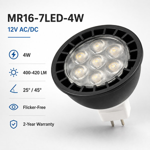 5W MR16 หลอดไฟ LED GU5.3 AC/DC 12V COB อลูมิเนียม 45 องศา 400-500LM RA80 สปอตไลท์สำหรับร้านค้าโรงแรมแทร็คโคมไฟขายส่ง - Product Image 1