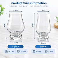 Verres à whisky bourbon à fond épais de style ancien, verres de dégustation de Scotch Glencairn