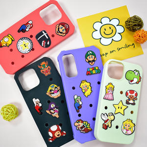 कस्टम जूता एक्सेसरीज़: कार्टून शैली की प्यारी मारio राजकुमारी गुलाबी मशरूम डिजाइन pvc जूता सजावट, डाई जूता सामान - Product Image 4