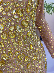 ชุดเดรสยาวสำหรับงานปาร์ตี้ผู้หญิง รุ่น Novance Y3705-E ดีไซน์หรูหราสำหรับงานกลางคืน ชุดราตรีสีทองสำหรับผู้หญิง ชุดแต่งงานสำหรับผู้หญิง ไซส์พลัส - Product Image 3