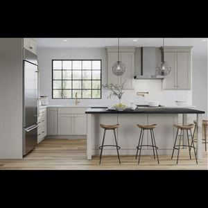 Gabinetes de Cocina Shaker Grises de Alta Calidad en Venta, Diseño Moderno de Artículos de Cocina Modulares, Almacenamiento Alto con Isla - Product Image 2