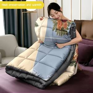 Ensemble de couette rétro luxueux à motifs floraux patchwork, toutes saisons, chaleur et confort, literie élégante pour chambre principale, taille Queen/King - Product Image 5